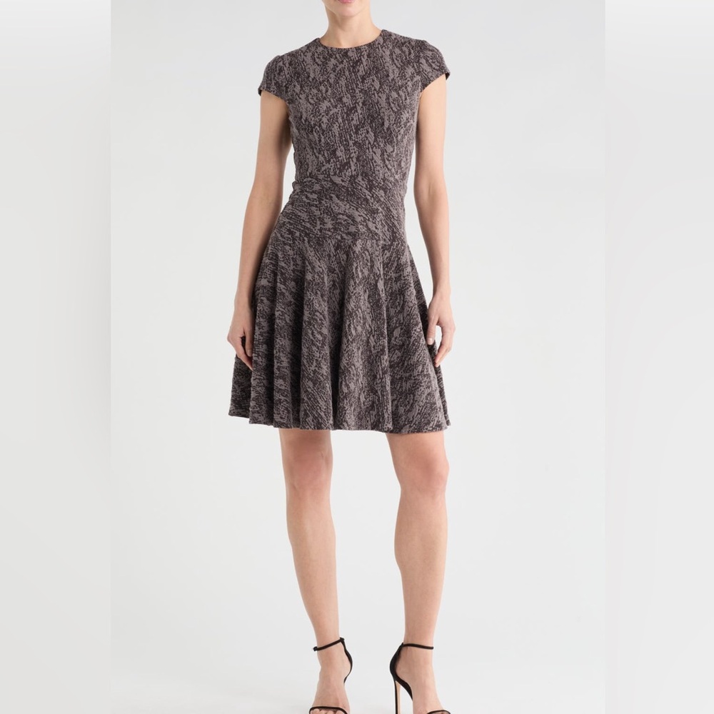 Eliza J Black and Gray Textured Dress